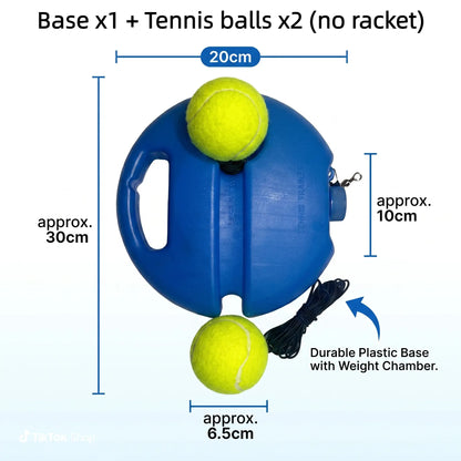 Professional Solo Tennis Trainer Rebound Set with Racket and Two Balls - Portable Self-Practice Equipment