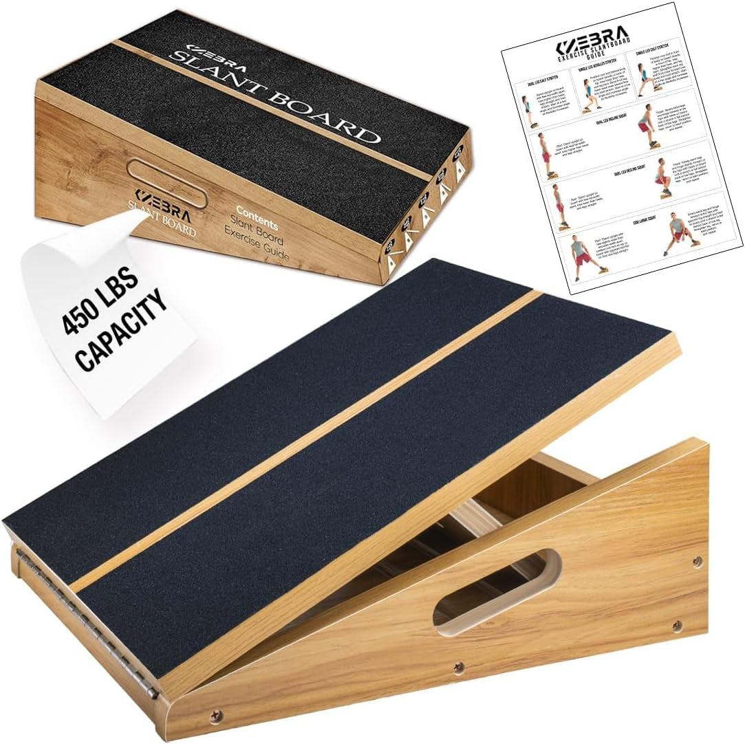 Adjustable Wooden Slant Board with 5 Positions for Calf Stretching, Squats, and Leg Rehabilitation