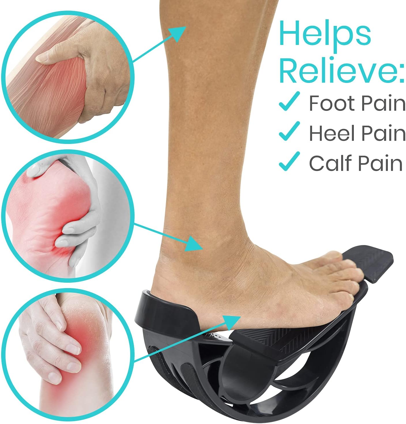 Calf Stretcher Foot Rocker - for Pro Shin Splint Relief, Achilles, Plantar Fasciitis, Heel, Ankle Strengthening - Roller Therapy Device Gift for Runners, Running, Stretching, Severs Disease
