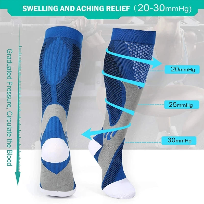 Compression Nylon Medical Nursing Socks for Outdoor Cycling - Fast-Drying and Breathable Sports Wear for Adults