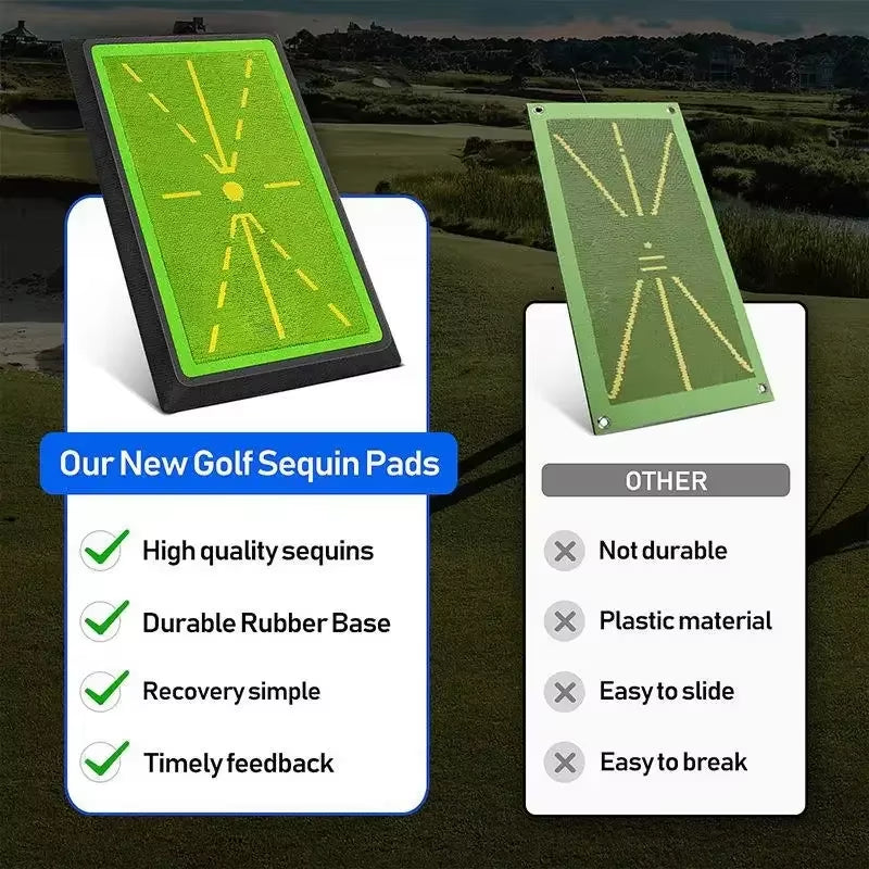 Golf Strike Mat with Bead Display Track for Beginner Training and Swing Detection - Model PM130-B