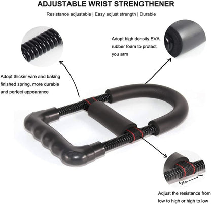 Wrist Strengthening Tool - Adjustable Resistance Forearm Exerciser with Spring Steel Design for Enhanced Grip Strength Training at Home